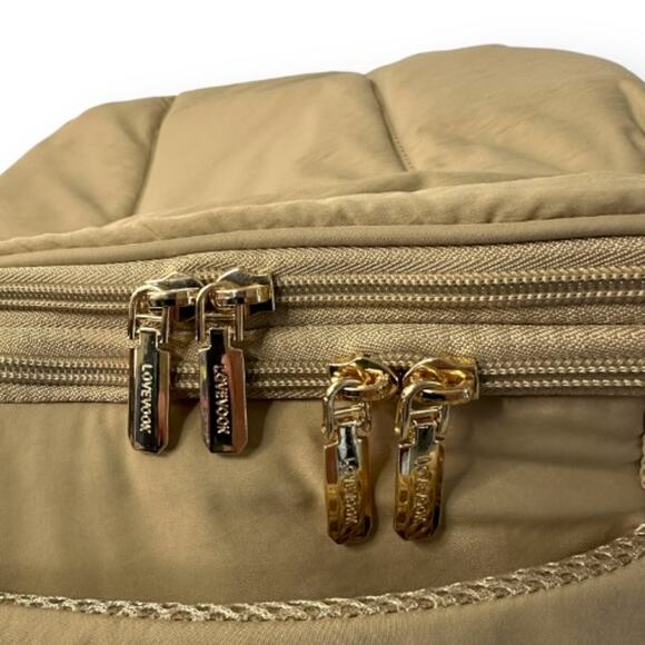 Lovevook 40L Travel Backpack Women Shoe Compartment Puffer Carry On Khaki Tan - Picture 13 of 15